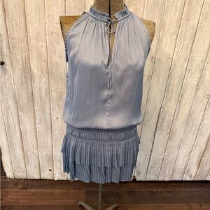 fab'rik Light Blue Pleated Mini Dress